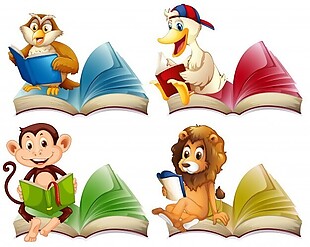 野生动物阅读书籍插图