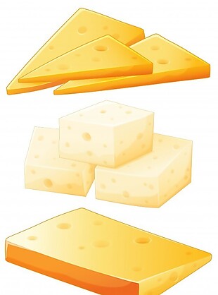 三种不同口味的奶酪