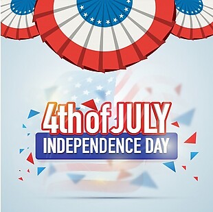 贺卡设计第四七月，美国独立日庆祝活动。