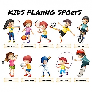 孩子们玩体育