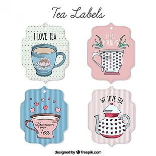 简略可爱的茶标签