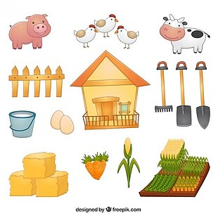农业元素和动物收集