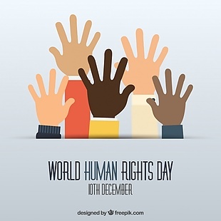 世界人权日的举手背景