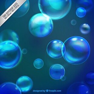 蓝色气泡背景写实风格