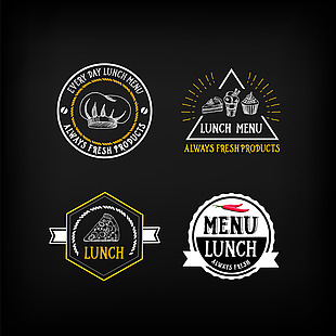 创意午餐菜单标志Logo矢量