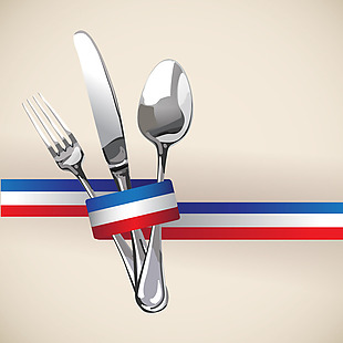 蓝白餐厅菜单Logo设计