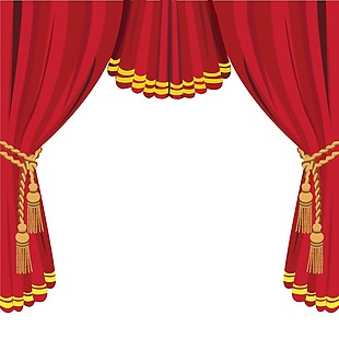 红色条纹舞台幕布元素