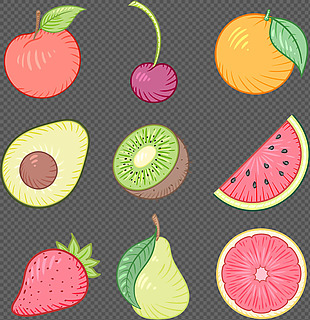 手绘水果插画图标免抠png透明图层素材