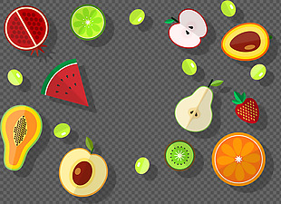 切开的水果插画图标免抠png透明图层素材