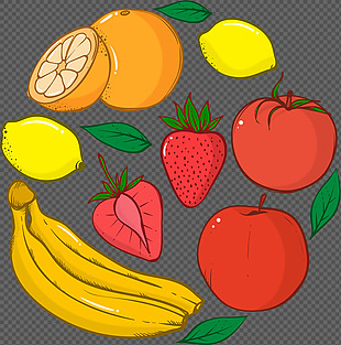 各种手绘水果插画图标免抠png透明素材