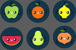 各种表情水果图标免抠png透明图层素材
