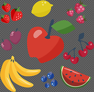 各种扁平水果插画图标免抠png透明素材