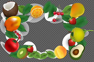各种彩色水果插画图标免抠png透明素材