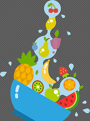 各种彩色水果插画免抠png透明素材