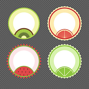 水果标签圆形图标免抠png透明图层素材