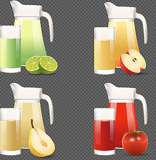 鲜榨果汁插画图标免抠png透明图层素材