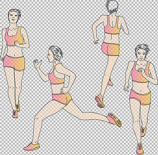 运动跑步女人免抠png透明图层素材