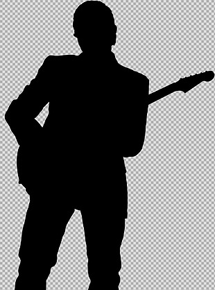 弹吉他的人物剪影免抠png透明图层素材