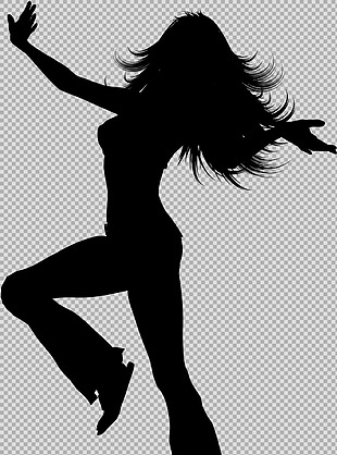 跳舞女人剪影免抠png透明图层素材