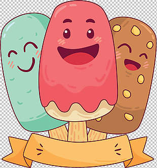 可爱表情冰淇淋免抠png透明图层素材