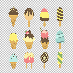 彩色雪糕冰淇淋图标免抠png透明图层素材