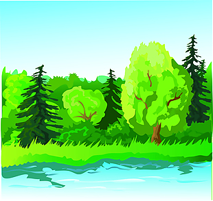 绿色森林插画
