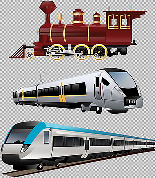手绘写实火车插图免抠png透明图层素材