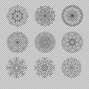 抽象圆形曼陀罗花纹免抠png透明图层素材