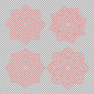 红色曼陀罗花纹免抠png透明图层素材