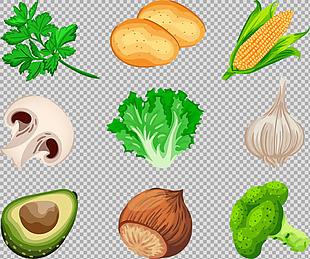 写实风格各种蔬菜免抠png透明图层素材