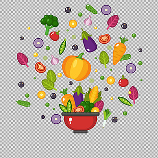 手绘创意蔬菜插图免抠png透明图层素材