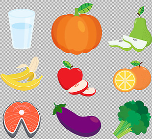 各种彩色手绘蔬菜免抠png透明图层素材