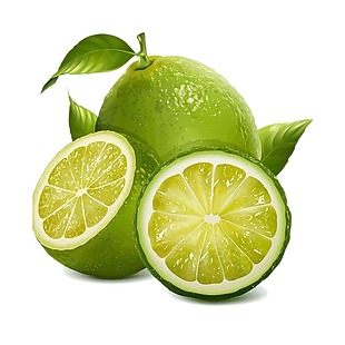 手绘绿色柠檬元素