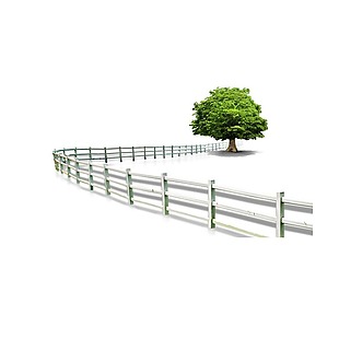 清新大树围栏元素