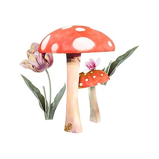 蘑菇花朵元素