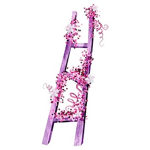 紫色花朵梯子元素