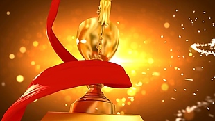 企业年会金杯奖杯红丝绸通用颁奖典礼
