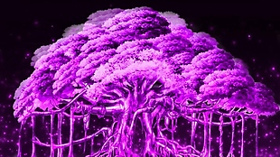 紫色森林梦幻树童话婚礼