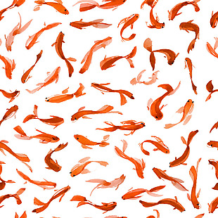 红色水墨鲤鱼背景图矢量设计素材