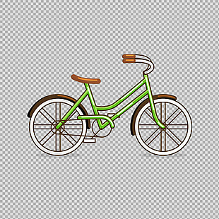 简约自行车插画免抠png透明图层素材