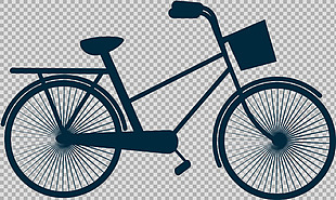 深蓝自行车剪影免抠png透明图层素材