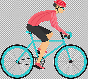 车手骑自行车插画免抠png透明图层素材