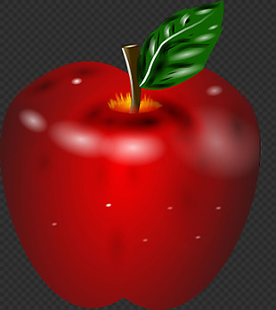 手绘红色苹果图片免抠png透明图层素材