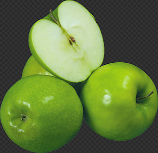切开的青苹果图片免抠png透明图层素材