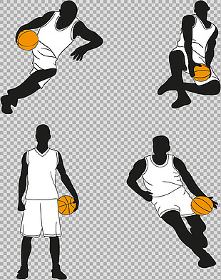 手绘黑人打篮球插图免抠png透明图层素材