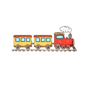 卡通小火车元素