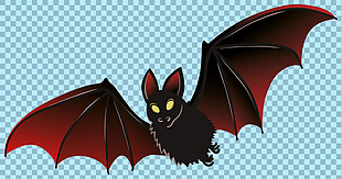 手绘红色蝙蝠图片免抠png透明图层素材
