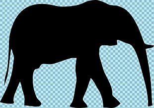 黑色大象剪影图片免抠png透明图层素材