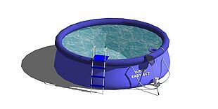 紫色圆形泳池效果图