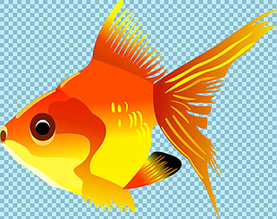 卡通黄色金鱼图片免抠png透明图层素材